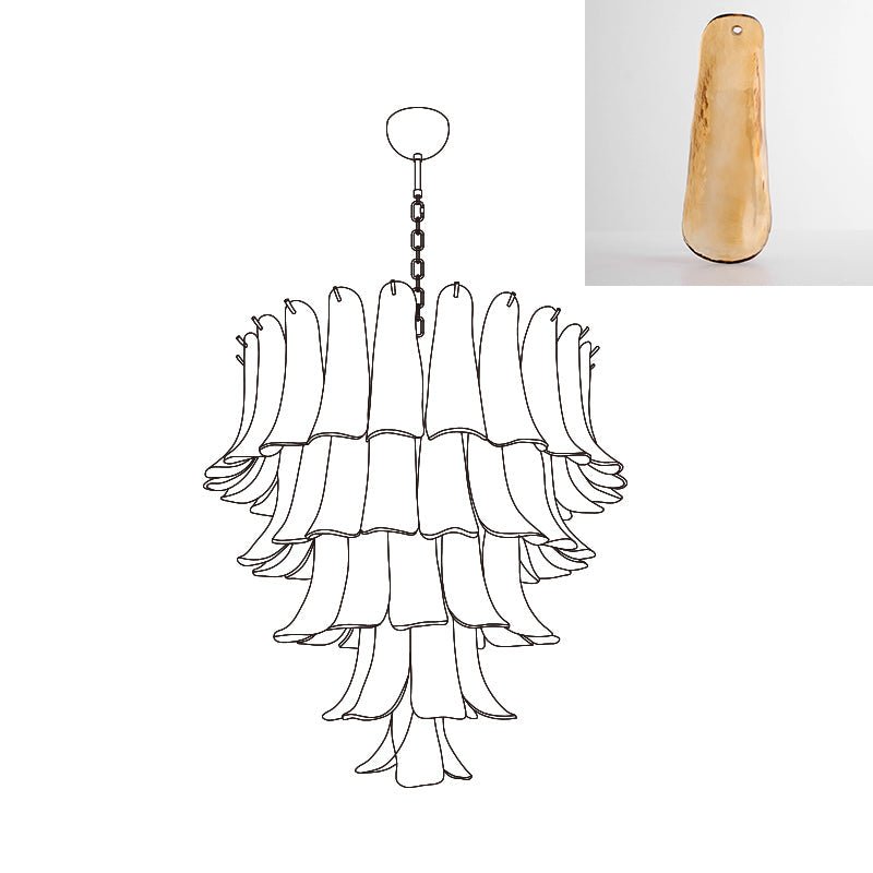 Murano Glass Petals Chandelier