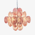 Murano Pink Disks Chandelier