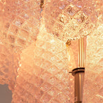 Murano Pink Glass Dewdrop Chandelier