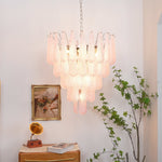 Murano Pink Glass Dewdrop Chandelier