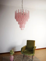 Murano Pink Glass Dewdrop Chandelier