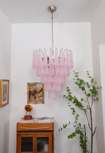 Murano Pink Glass Dewdrop Chandelier