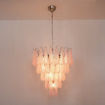 Murano Pink Glass Droplet Chandelier