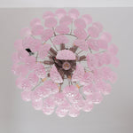 Murano Pink Glass Droplet Chandelier