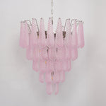 Murano Pink Glass Droplet Chandelier