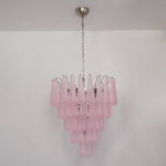 Murano Pink Glass Droplet Chandelier