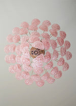Murano Pink Glass Droplet Chandelier
