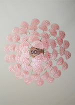 Murano Pink Glass Droplet Chandelier