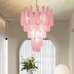 Murano Pink Glass Droplet Chandelier