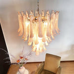 Murano Pink Glass Petals Chandelier