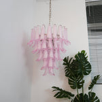 Murano Pink Glass Petals Chandelier