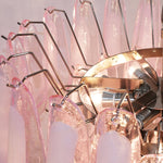 Murano Pink Glass Petals Chandelier