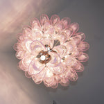 Murano Pink Glass Petals Chandelier