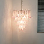 Murano Pink Glass Petals Chandelier