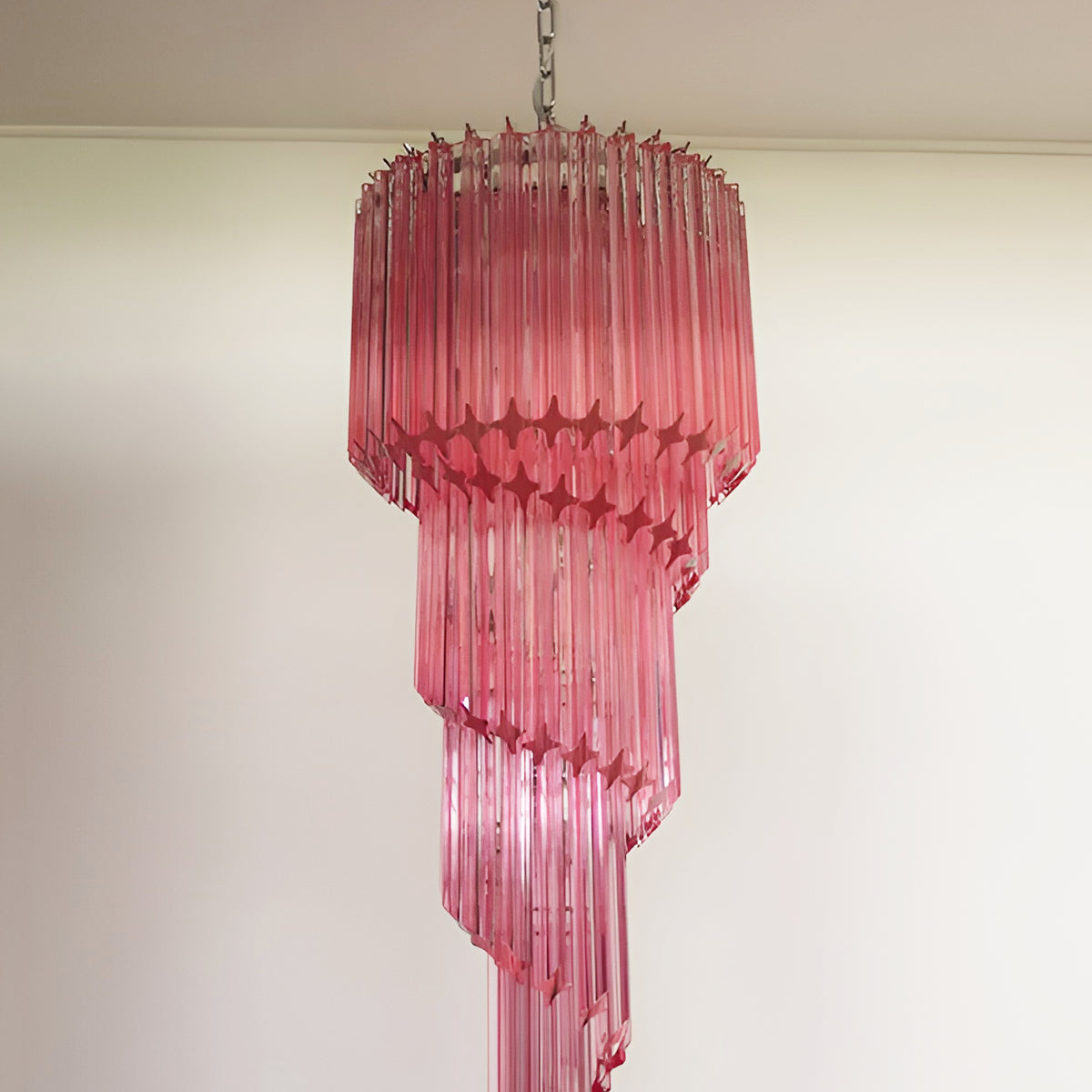 Murano Spiral Prism Glass Chandelier