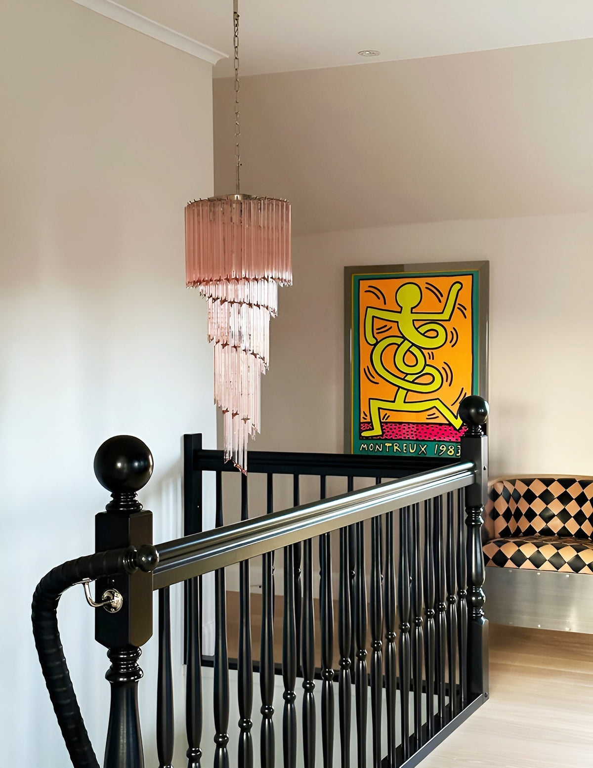 Murano Spiral Prism Glass Chandelier