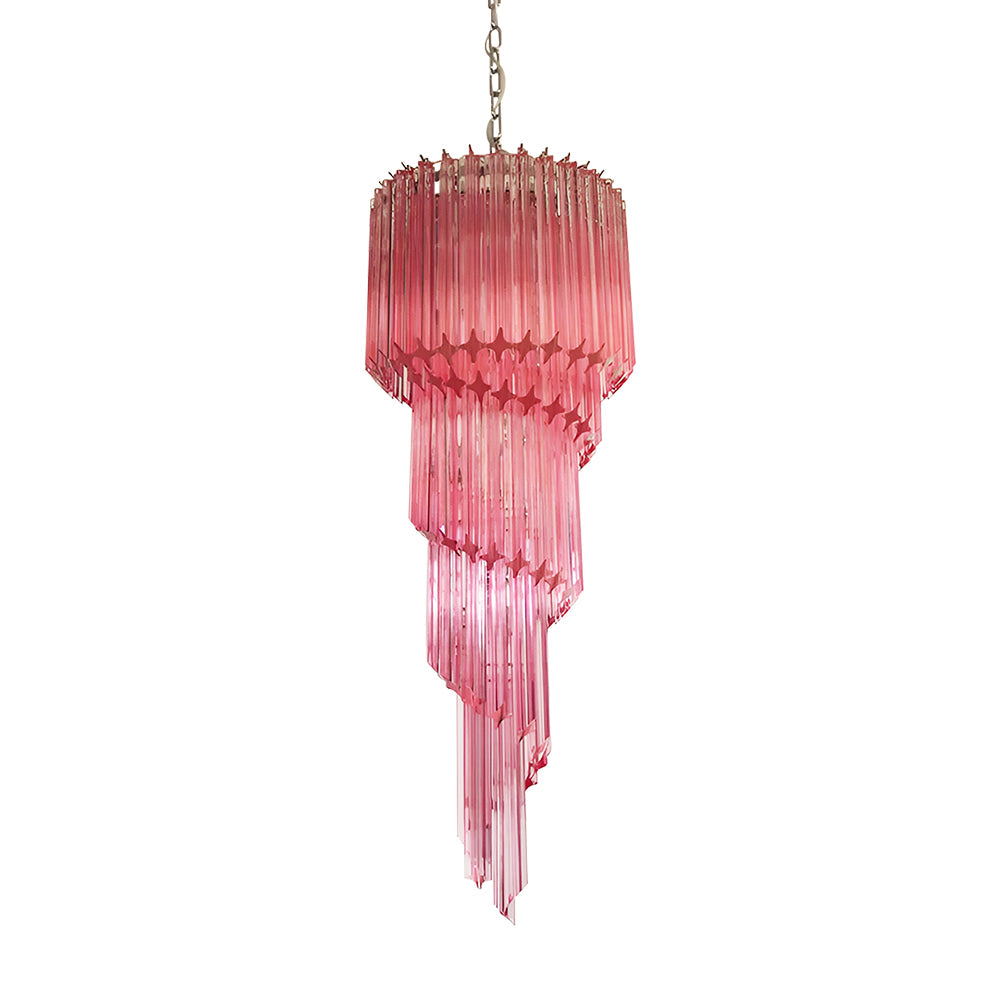 Murano Spiral Prism Glass Chandelier