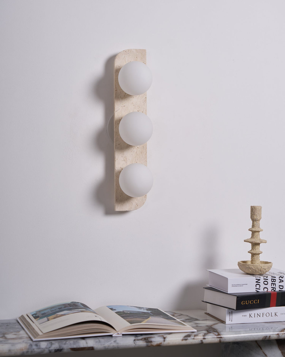 Elysian Travertine Plug-in Wall Light