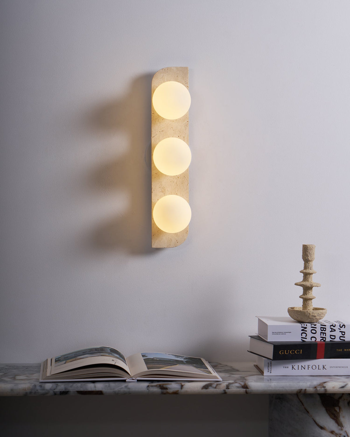 Elysian Travertine Plug-in Wall Light