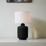 Nocturne Textured Black Table Lamp
