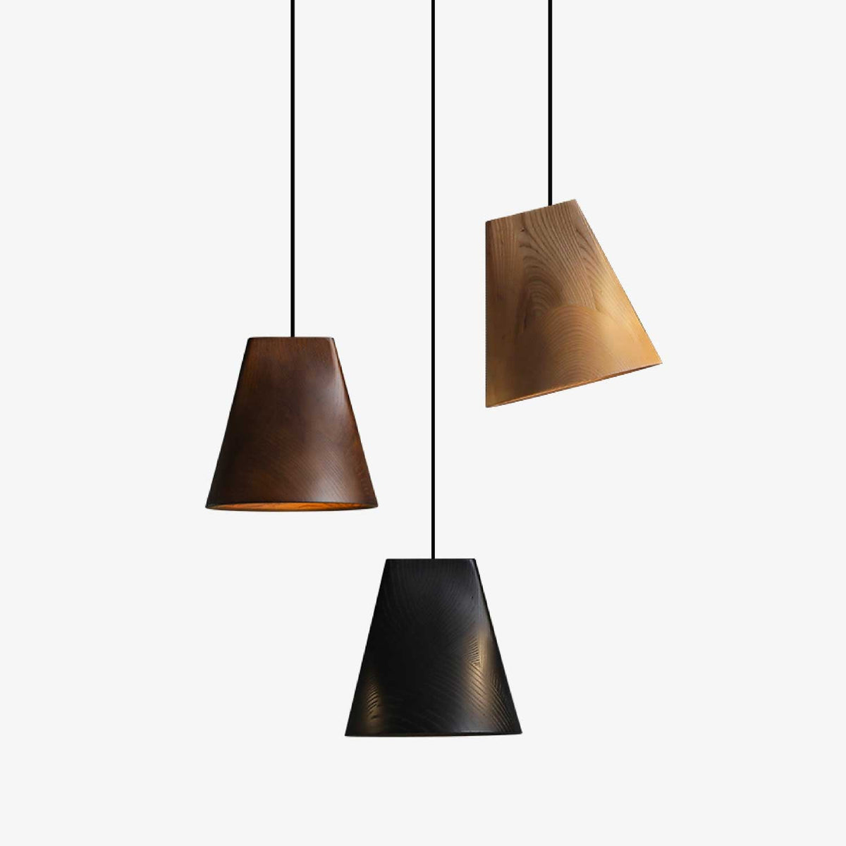 Nordic Tilted Wood Pendant Light