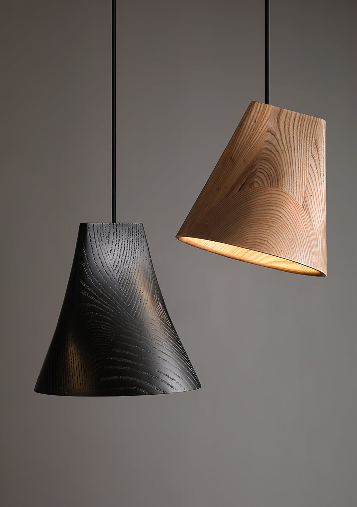 Nordic Tilted Wood Pendant Light