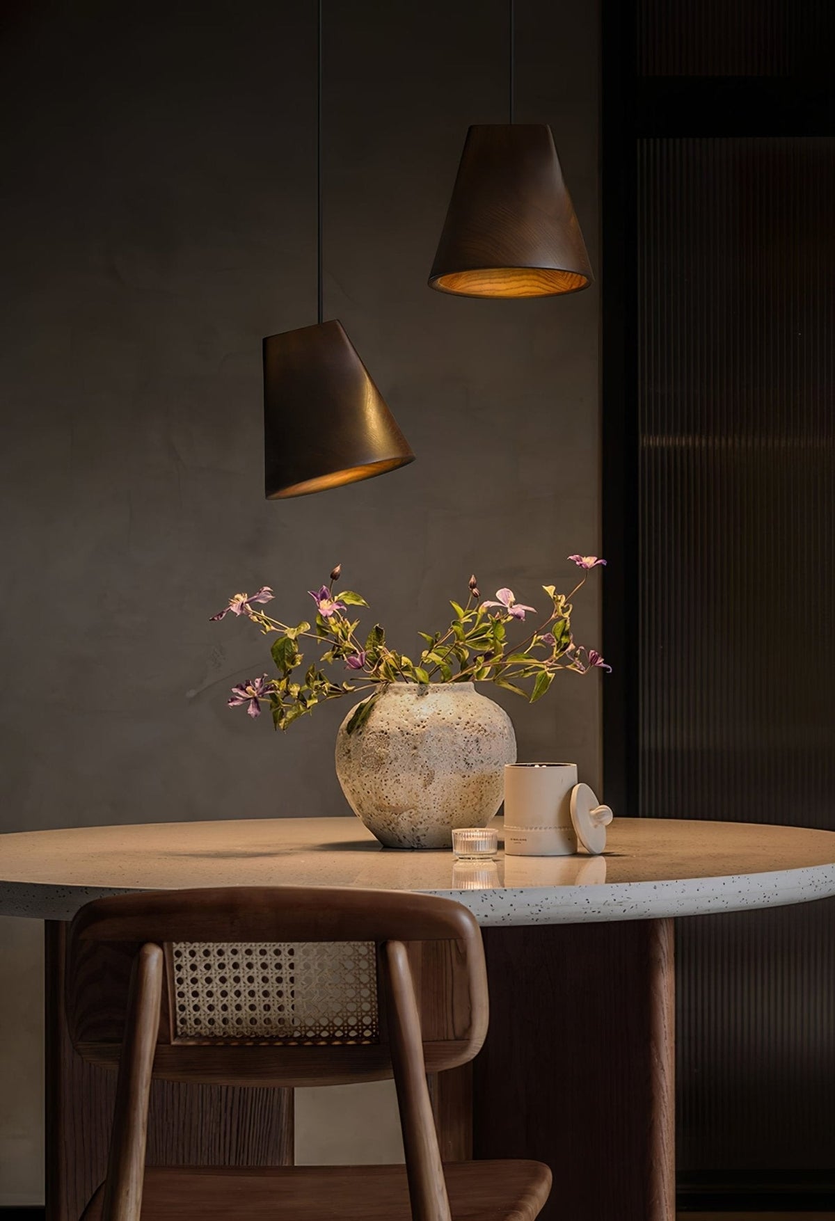 Nordic Tilted Wood Pendant Light