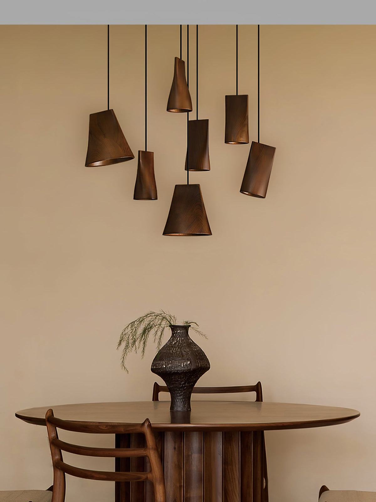 Nordic Tilted Wood Pendant Light