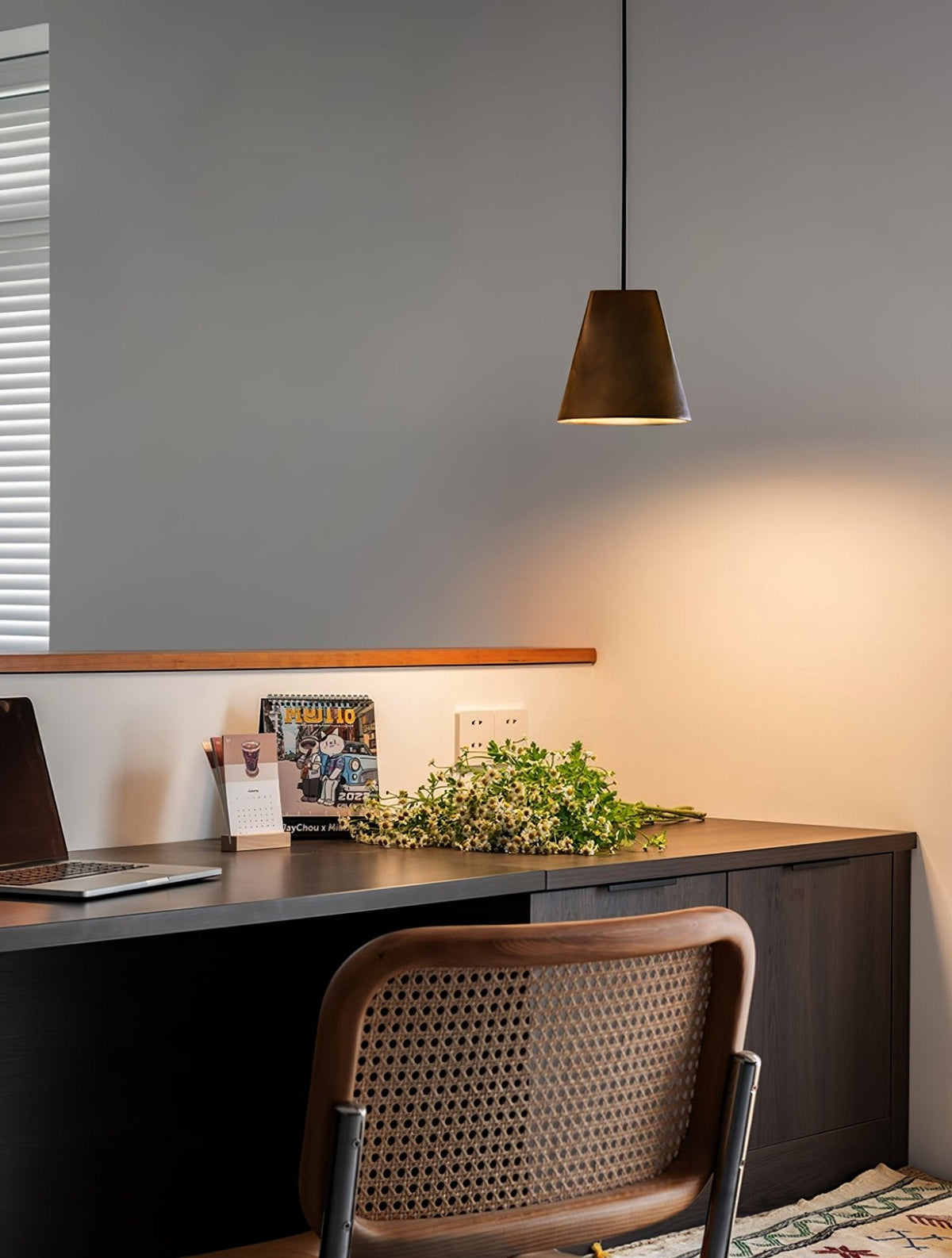 Nordic Tilted Wood Pendant Light