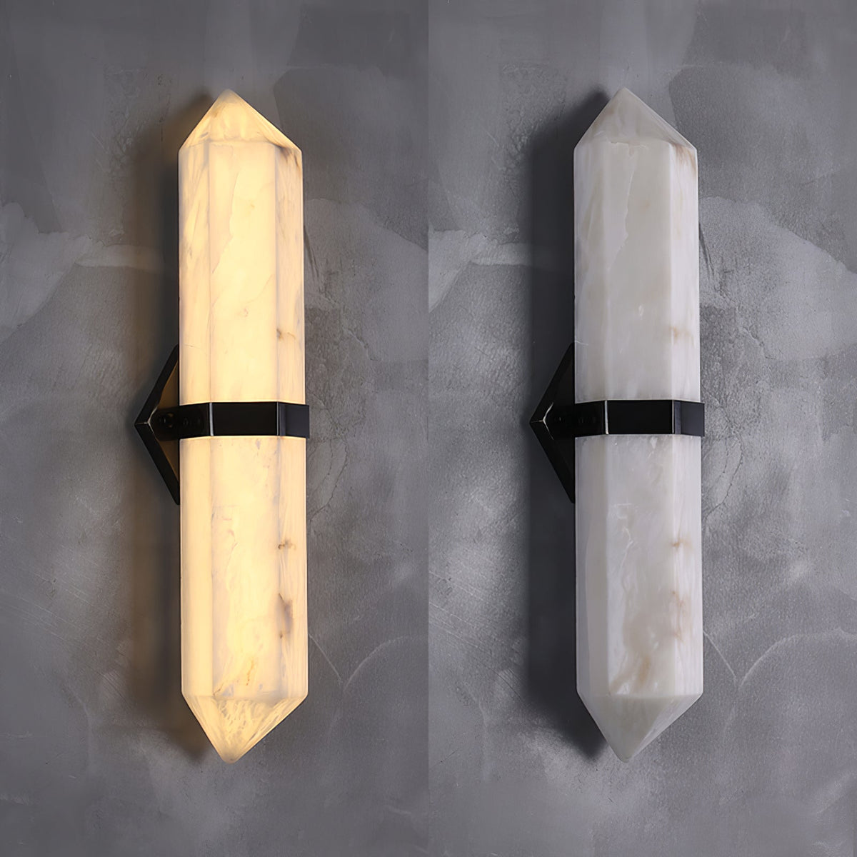 Alabaster Obelisk Wall Sconce