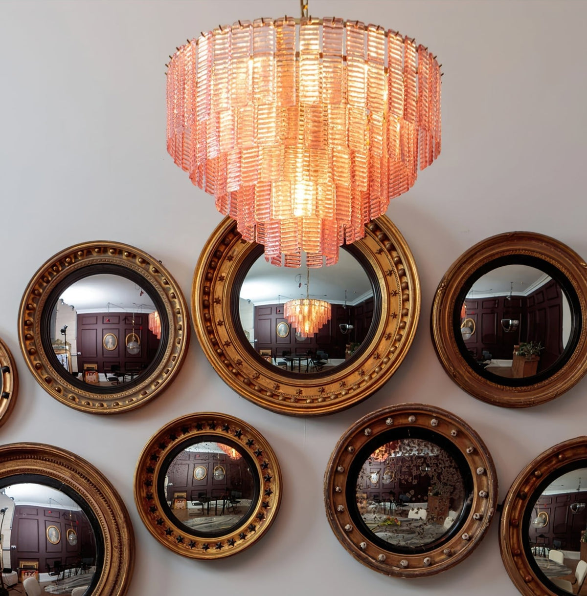 Opalora Pink Murano Chandelier