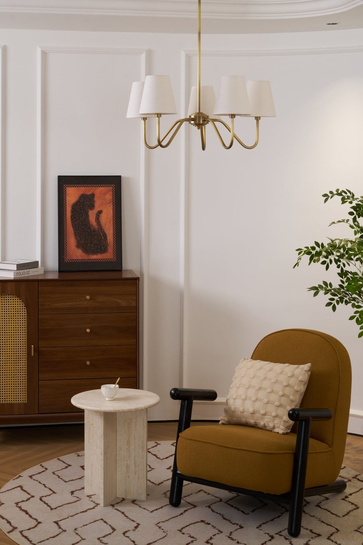 Opaluxe Brass Chandelier