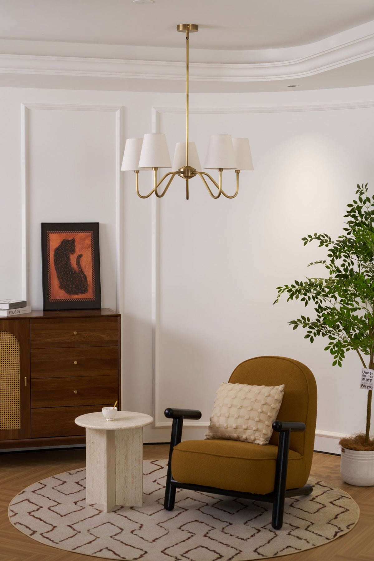 Opaluxe Brass Chandelier