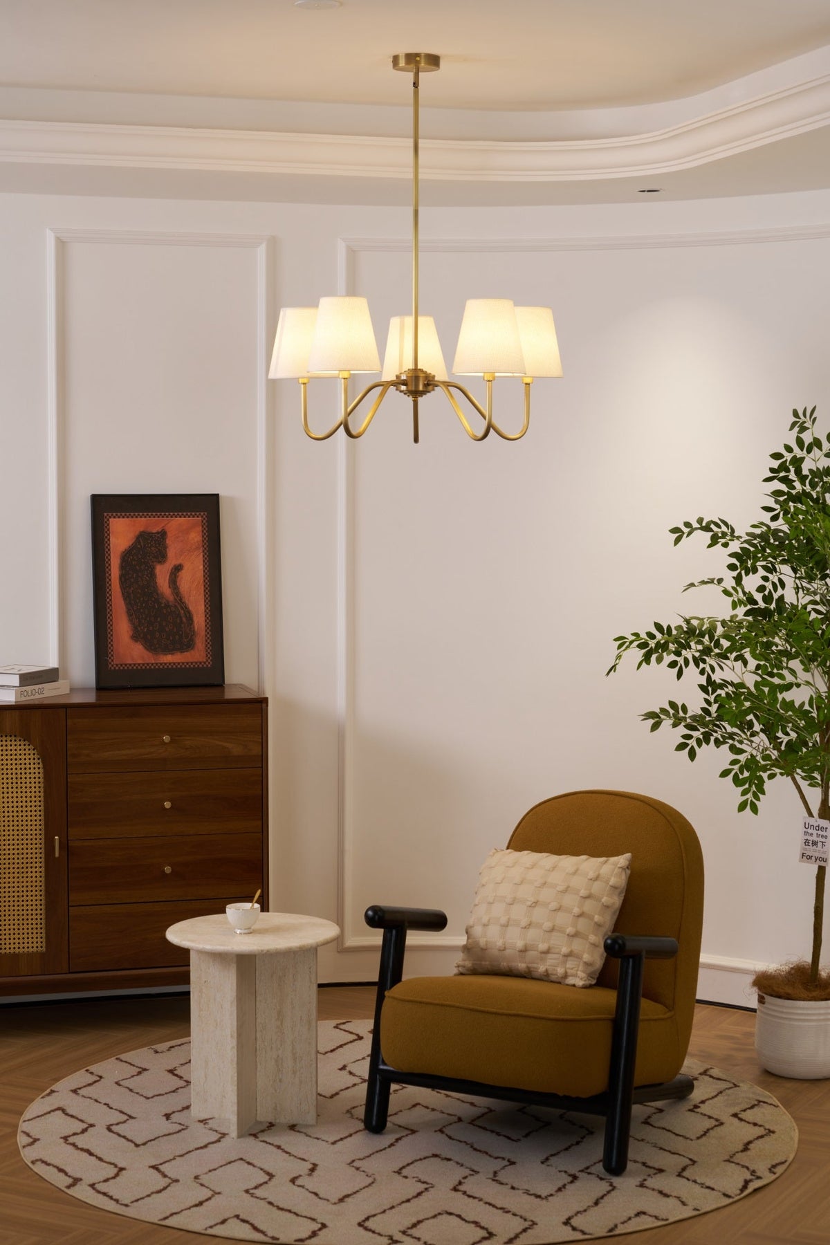 Opaluxe Brass Chandelier