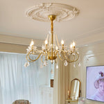Opulent Pearl Crystal Chandelier