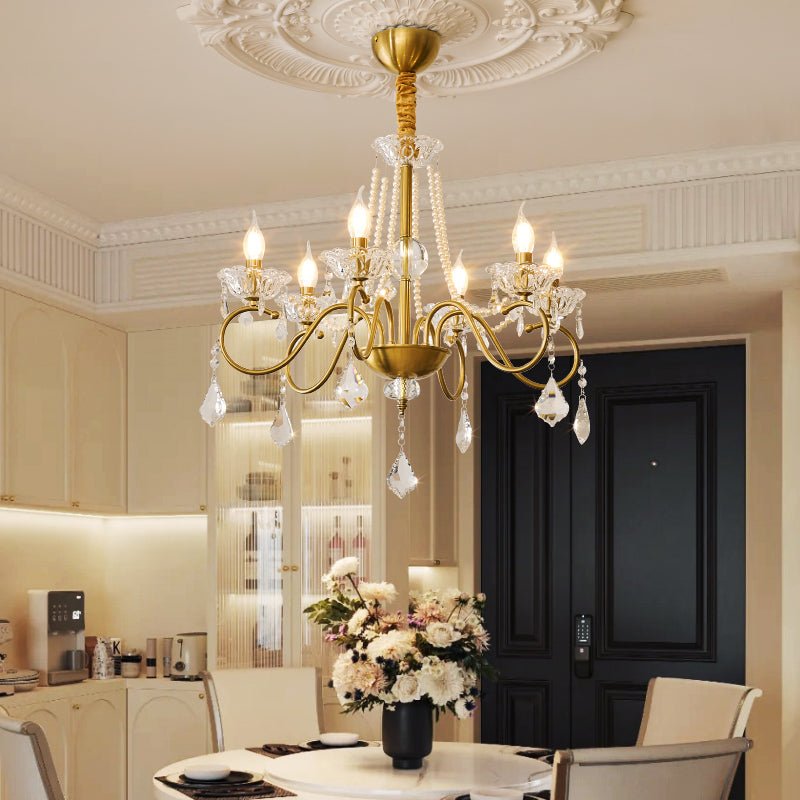 Opulent Pearl Crystal Chandelier