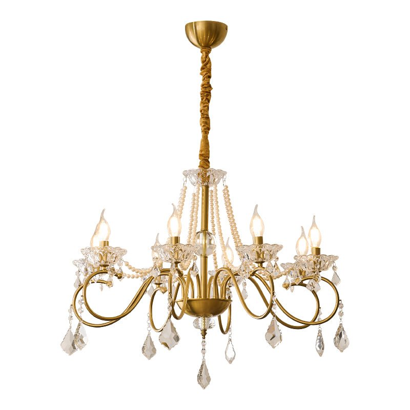 Opulent Pearl Crystal Chandelier
