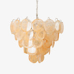 Orange Murano Disc Chandelier