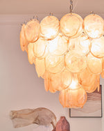 Orange Murano Disc Chandelier