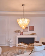 Orange Murano Disc Chandelier