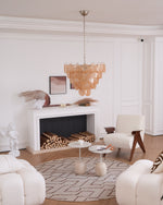 Orange Murano Disc Chandelier