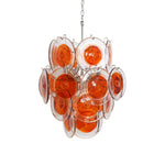 Orange Transparent Murano Disc Chandelier