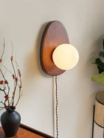 Orba Walnut Plug-in Wall Lamp