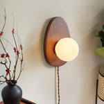 Orba Walnut Plug-in Wall Lamp