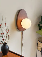 Orba Walnut Plug-in Wall Lamp