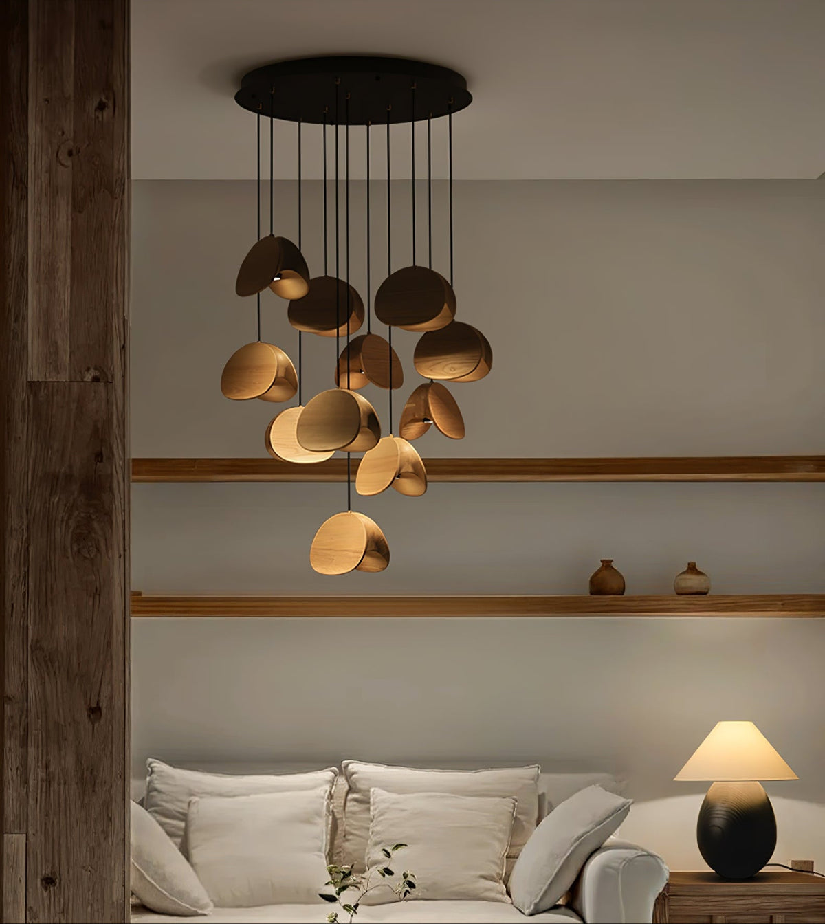 Orbit Fold Wood Pendant Light