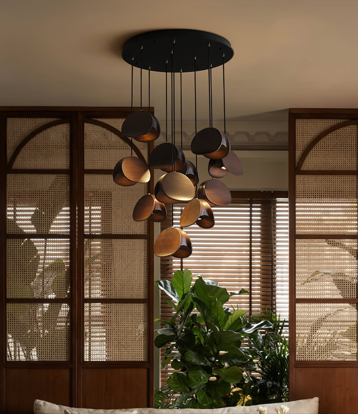 Orbit Fold Wood Pendant Light