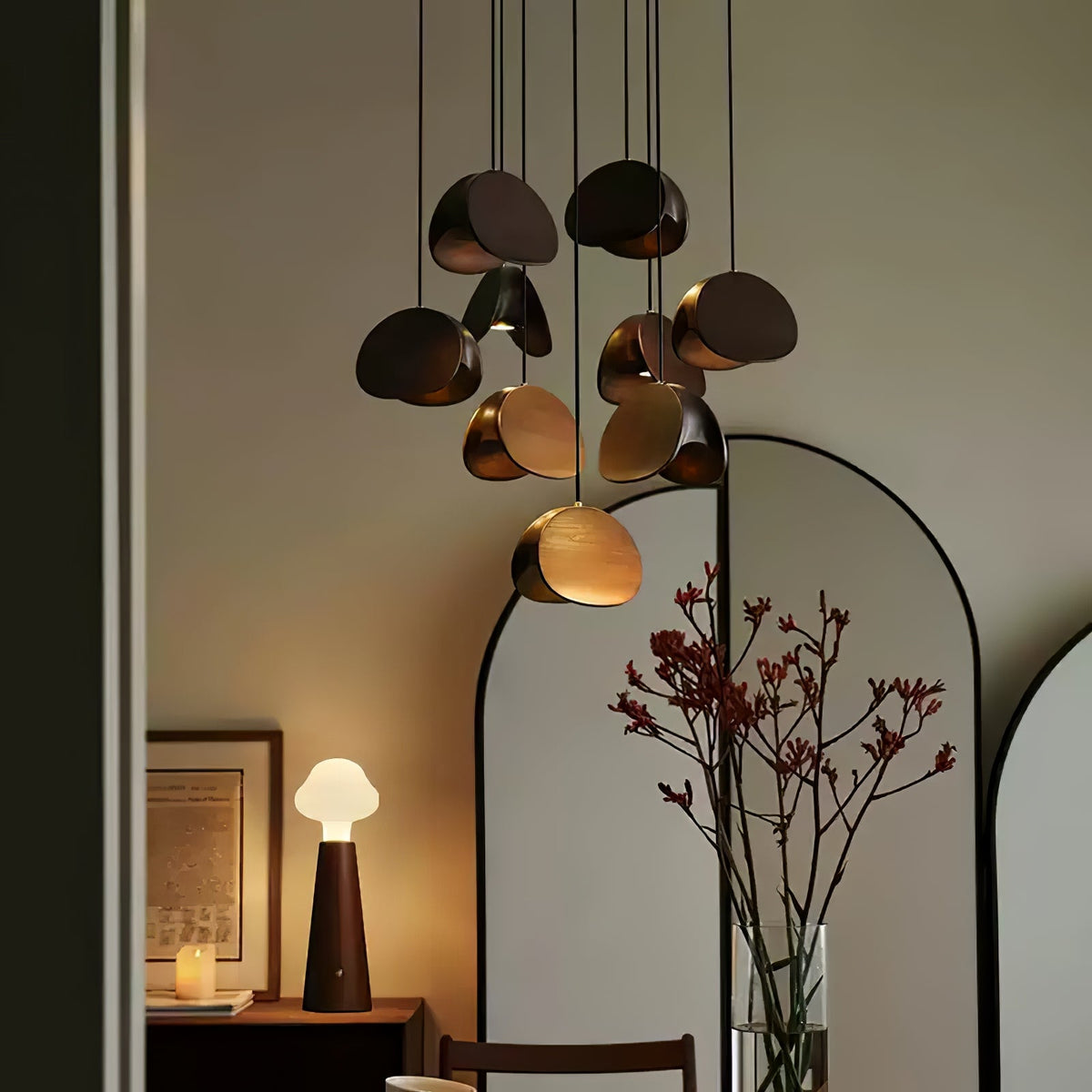 Orbit Fold Wood Pendant Light