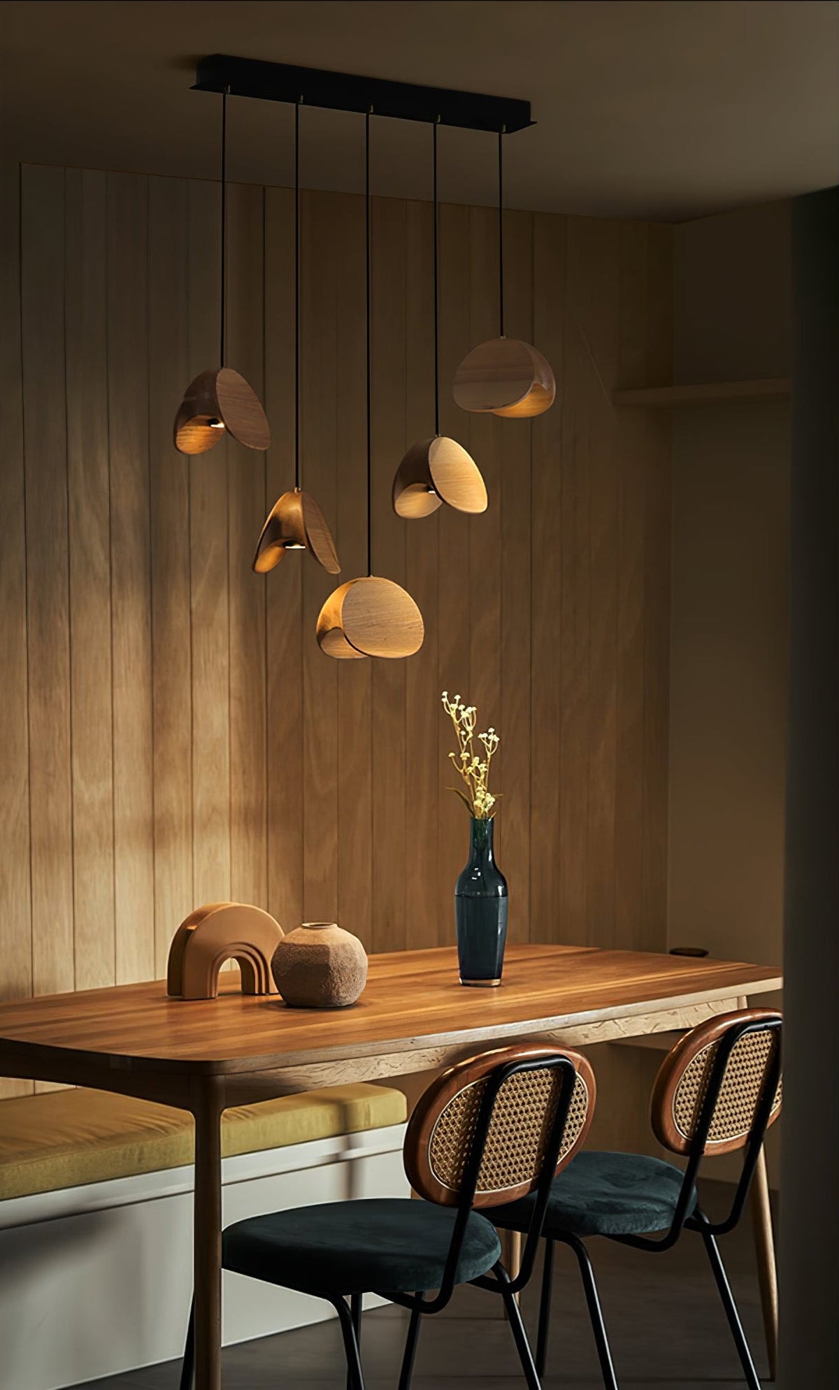 Orbit Fold Wood Pendant Light