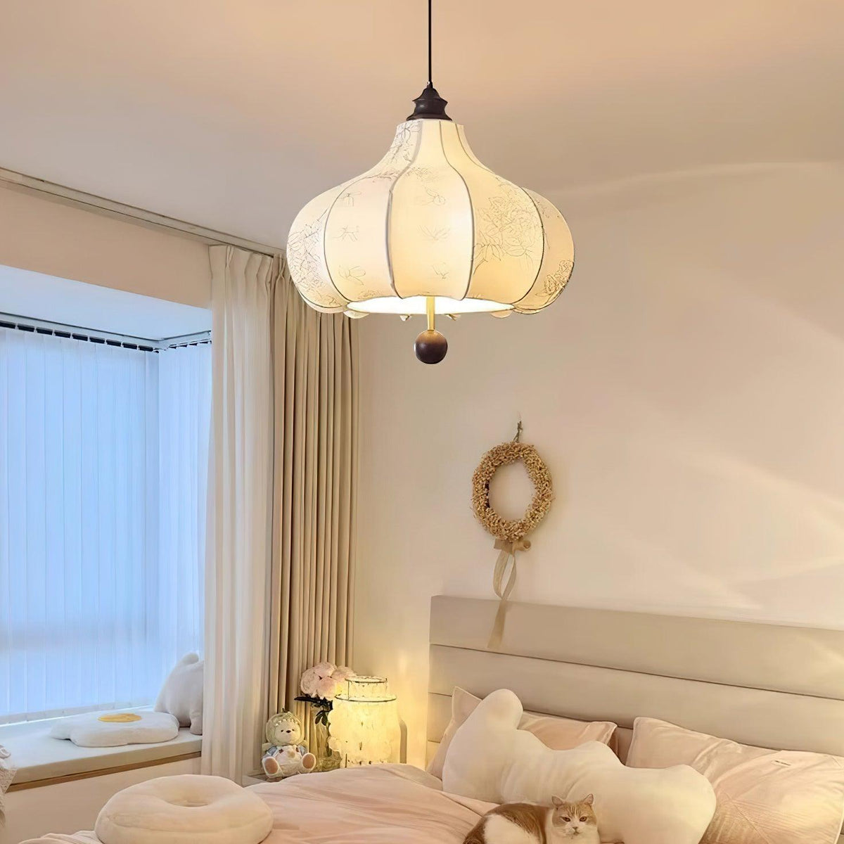 Orchid Fabric Pendant Light